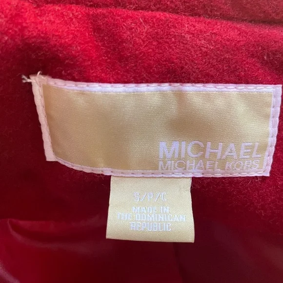 Michael by Michael Kors Red Wool Blend Pea coat Size S - Picture 5 of 6